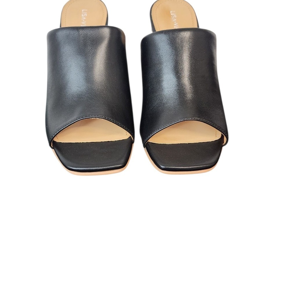 Lisa Vicky Square Toe Block Heel Mules Slides Sandals